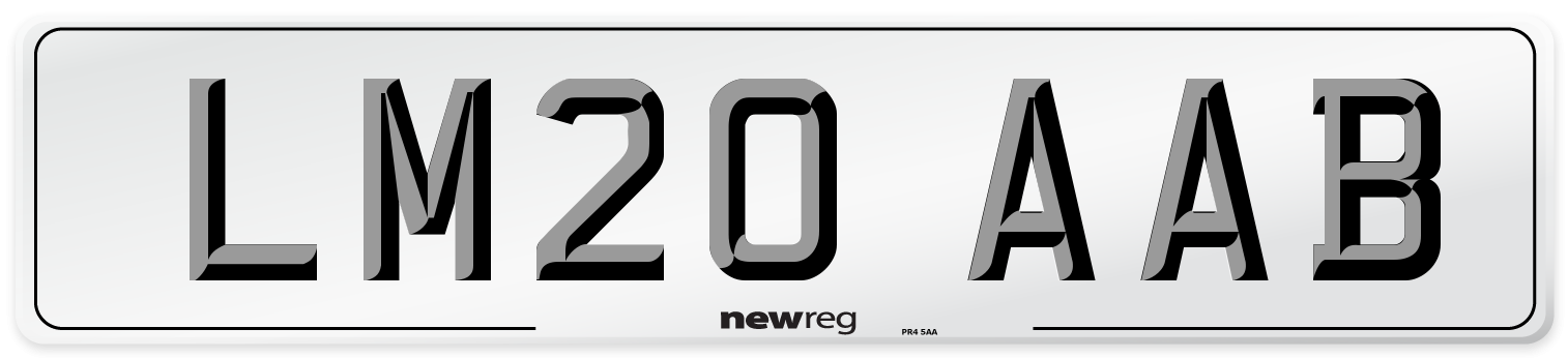 LM20 AAB Front Number Plate