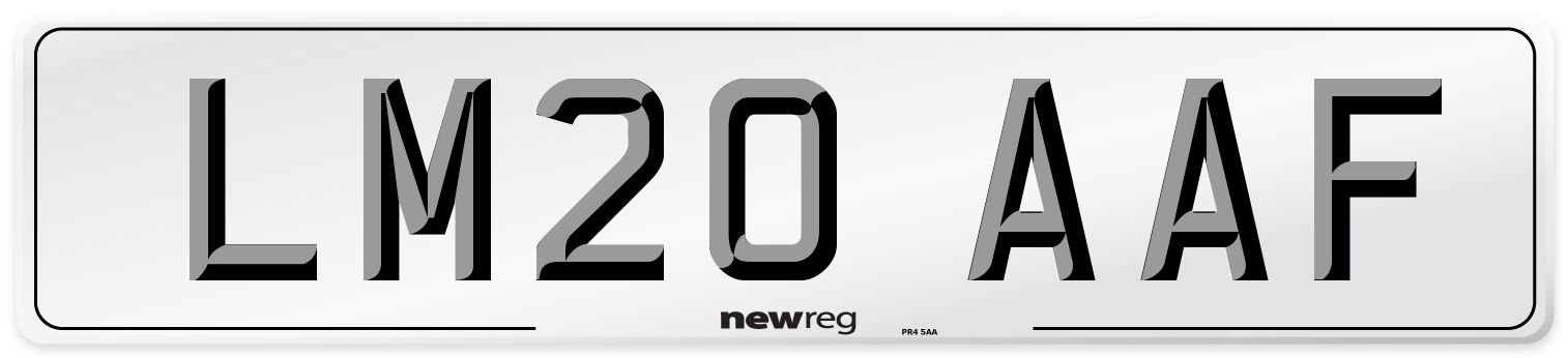 LM20 AAF Front Number Plate