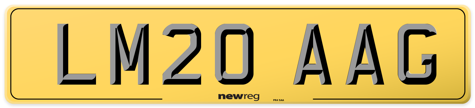 LM20 AAG Rear Number Plate