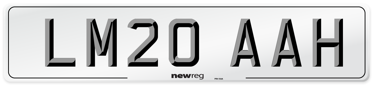 LM20 AAH Front Number Plate