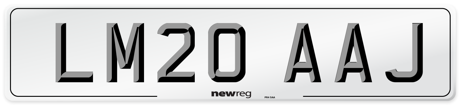 LM20 AAJ Front Number Plate