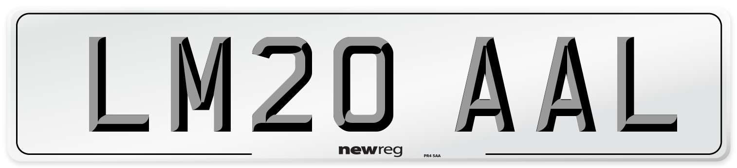 LM20 AAL Front Number Plate