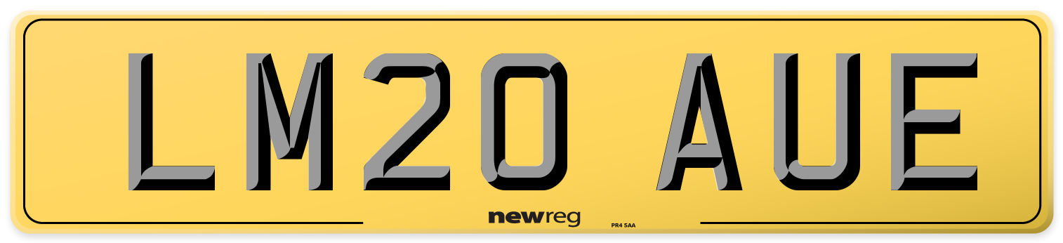 LM20 AUE Rear Number Plate