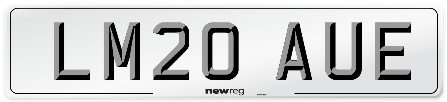 LM20 AUE Front Number Plate