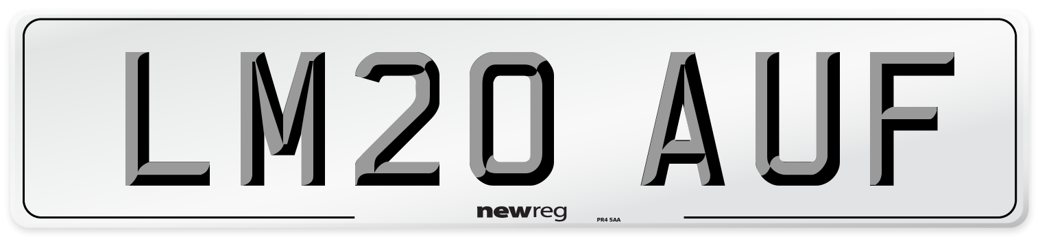 LM20 AUF Front Number Plate