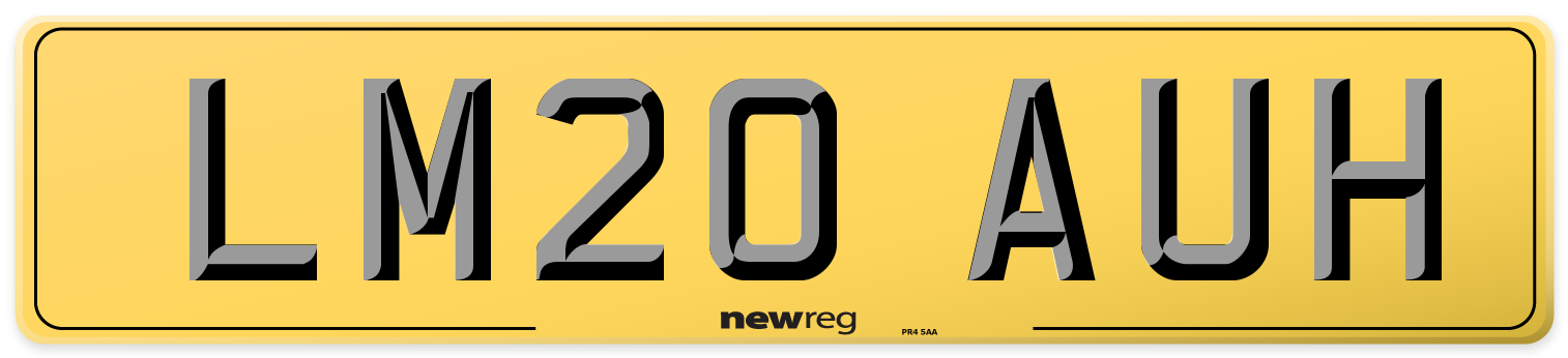 LM20 AUH Rear Number Plate