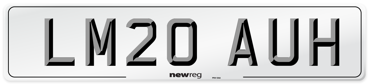 LM20 AUH Front Number Plate