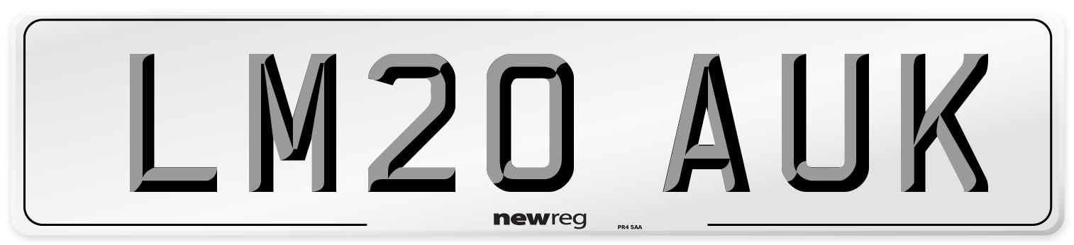 LM20 AUK Front Number Plate