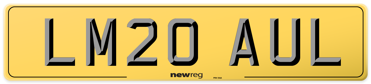LM20 AUL Rear Number Plate