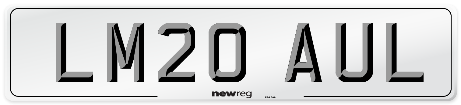 LM20 AUL Front Number Plate