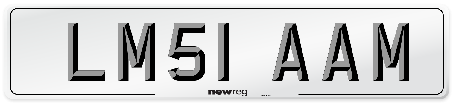 LM51 AAM Front Number Plate