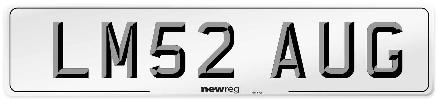 LM52 AUG Front Number Plate