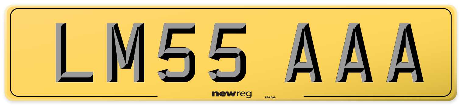 LM55 AAA Rear Number Plate