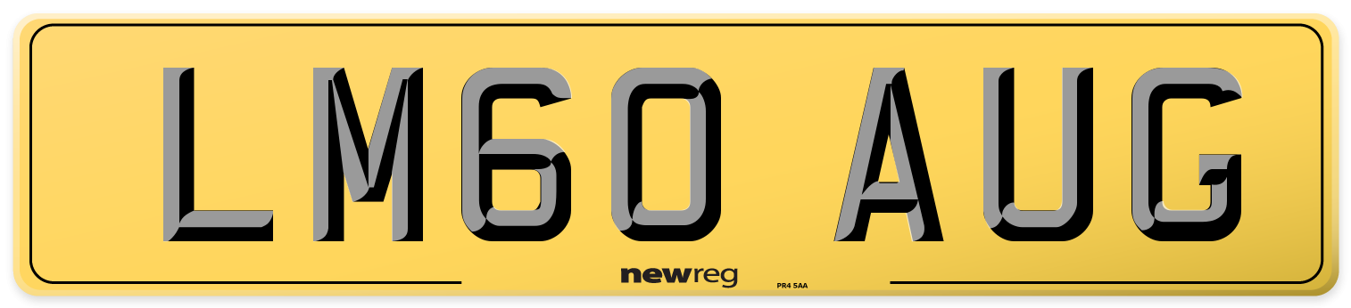 LM60 AUG Rear Number Plate