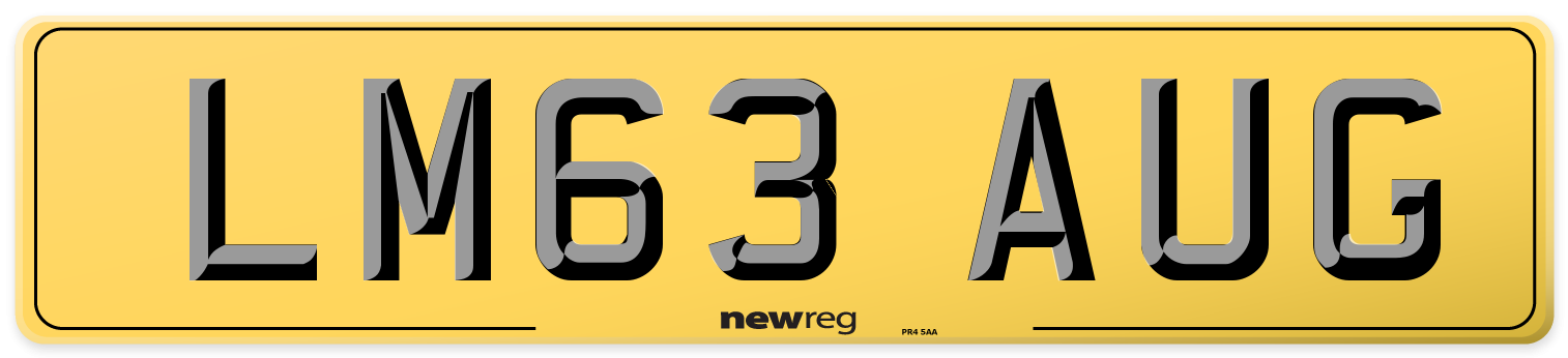 LM63 AUG Rear Number Plate
