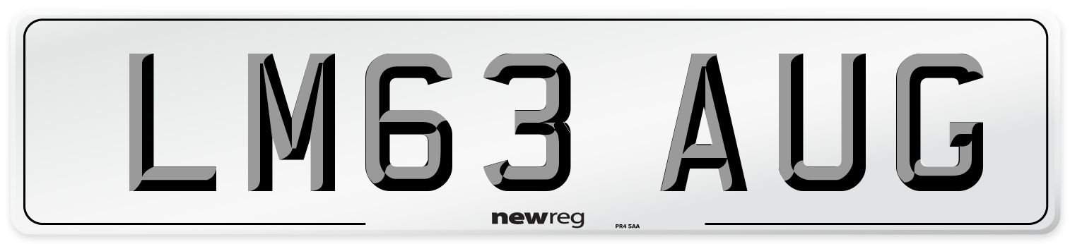 LM63 AUG Front Number Plate