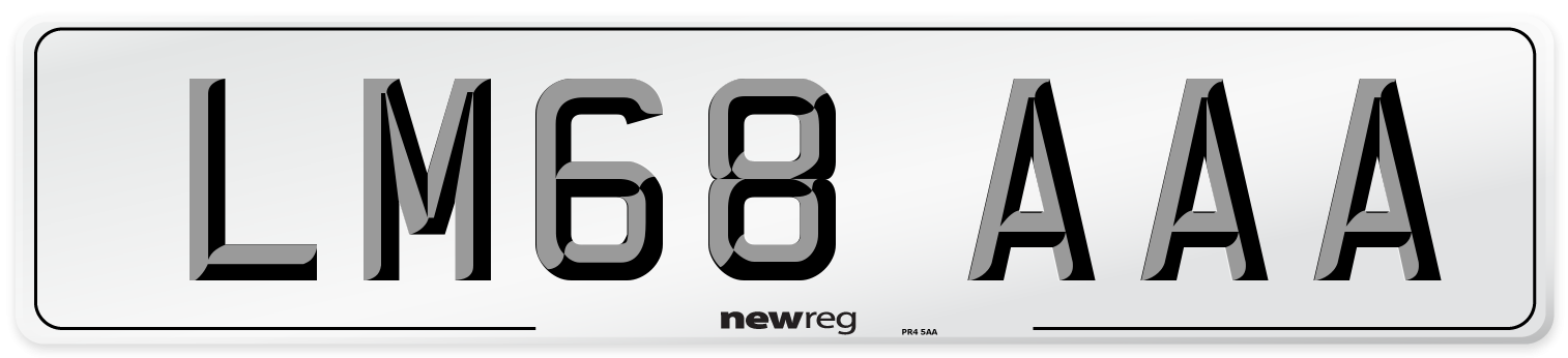 LM68 AAA Front Number Plate