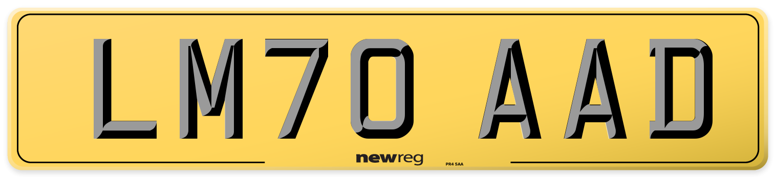 LM70 AAD Rear Number Plate