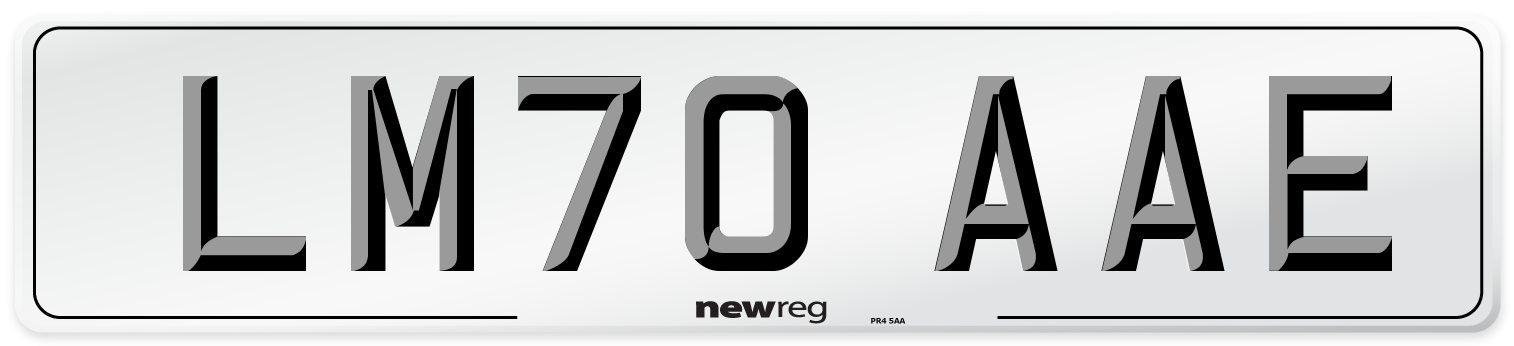 LM70 AAE Front Number Plate