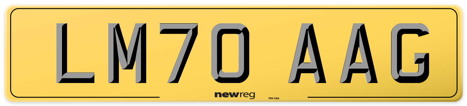 LM70 AAG Rear Number Plate