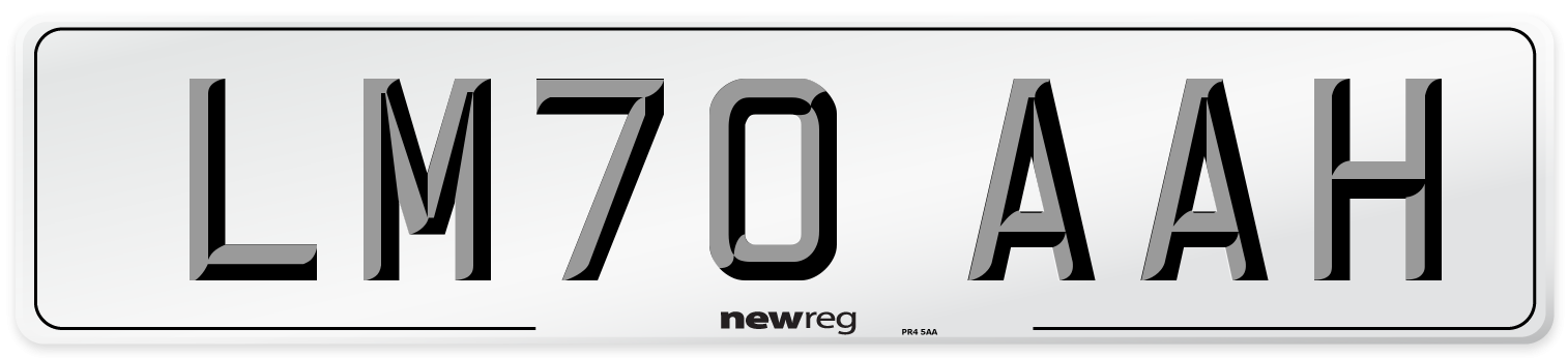 LM70 AAH Front Number Plate