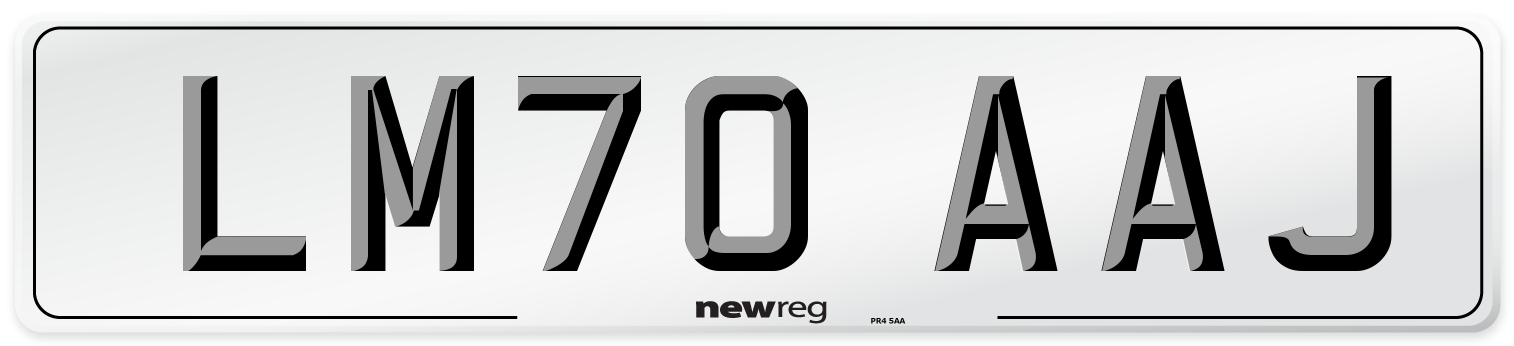 LM70 AAJ Front Number Plate