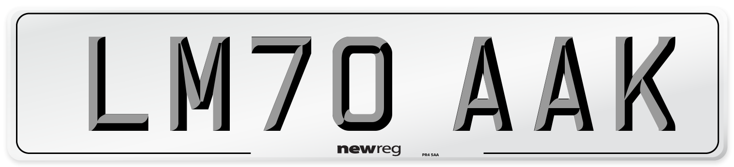 LM70 AAK Front Number Plate