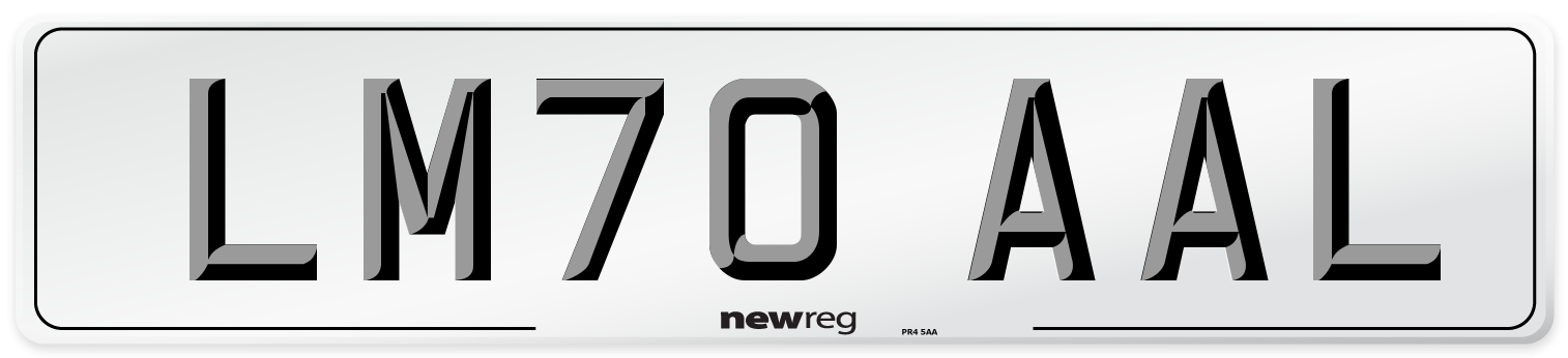 LM70 AAL Front Number Plate