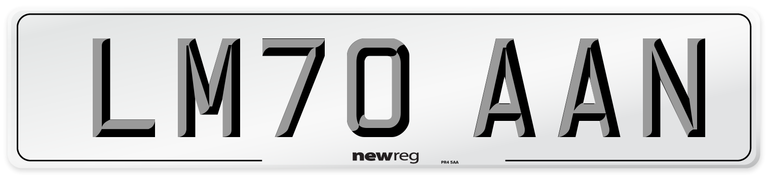 LM70 AAN Front Number Plate