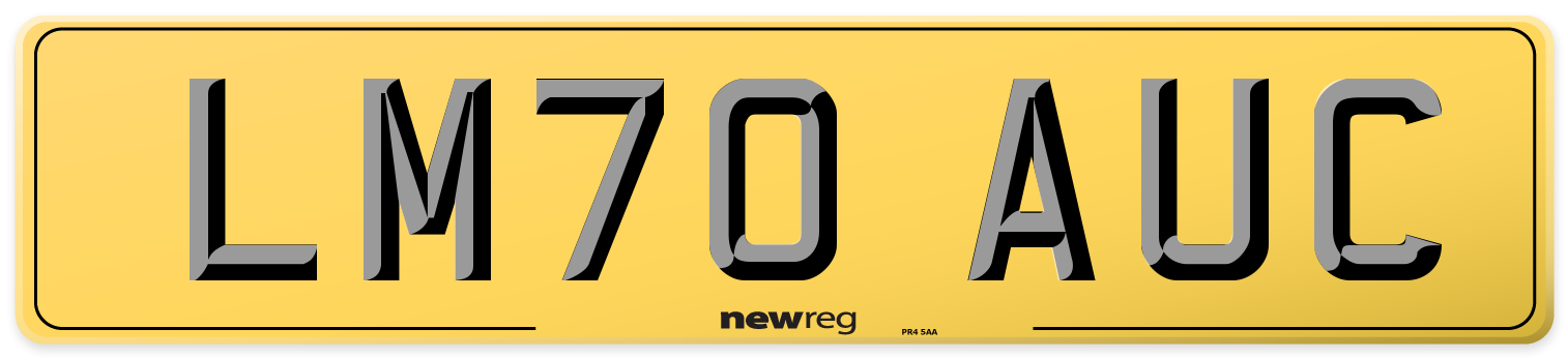LM70 AUC Rear Number Plate