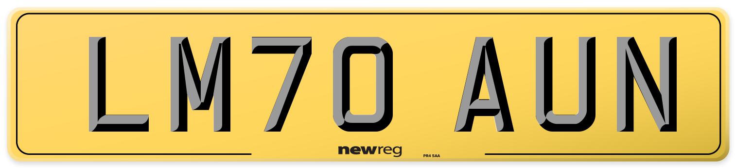 LM70 AUN Rear Number Plate