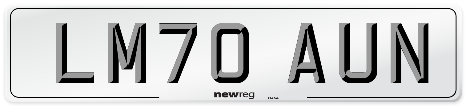 LM70 AUN Front Number Plate