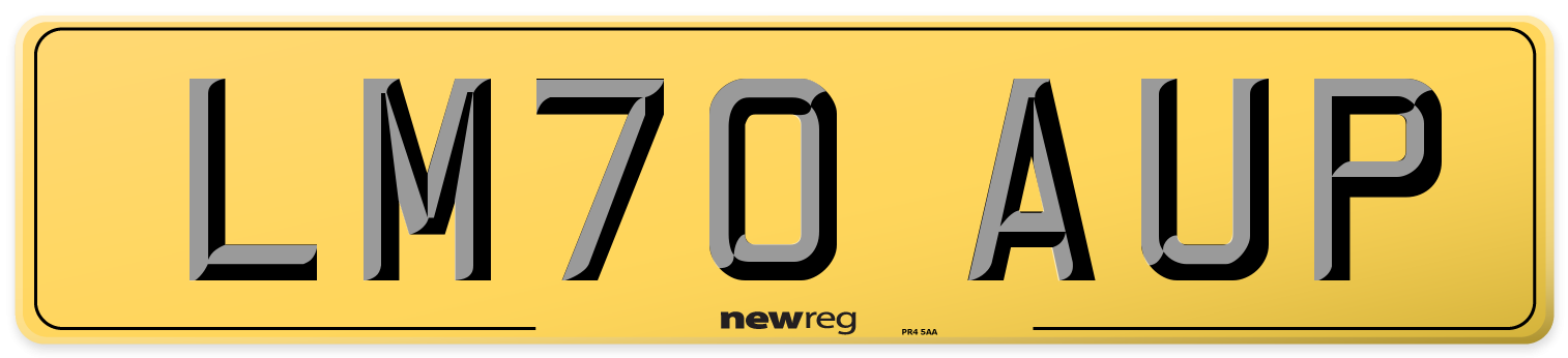 LM70 AUP Rear Number Plate