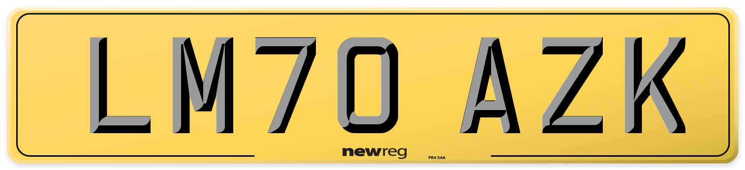 LM70 AZK Rear Number Plate