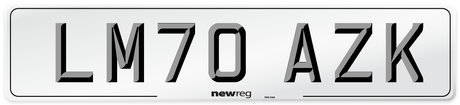 LM70 AZK Front Number Plate