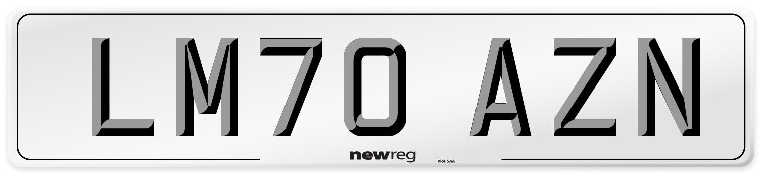 LM70 AZN Front Number Plate