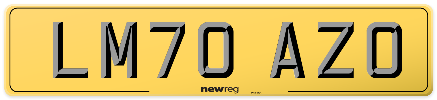 LM70 AZO Rear Number Plate