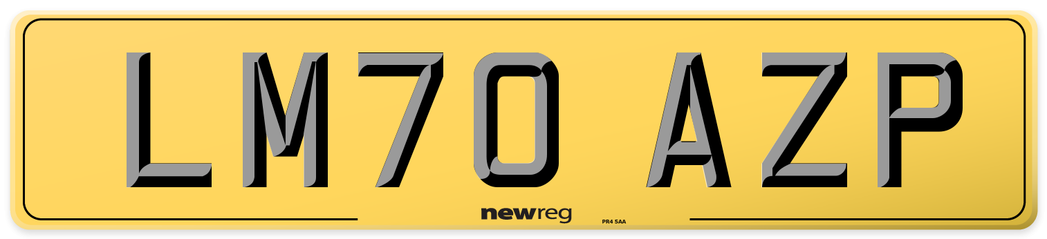 LM70 AZP Rear Number Plate
