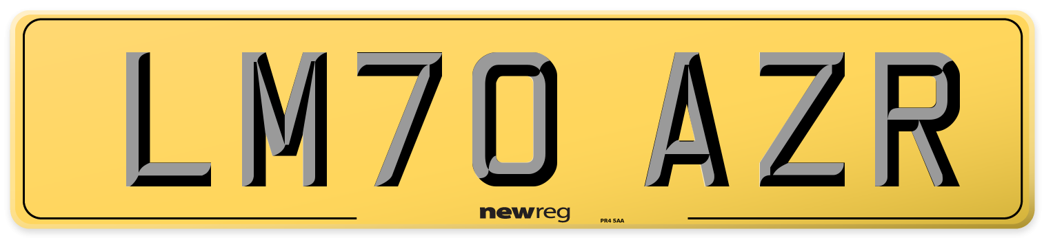 LM70 AZR Rear Number Plate
