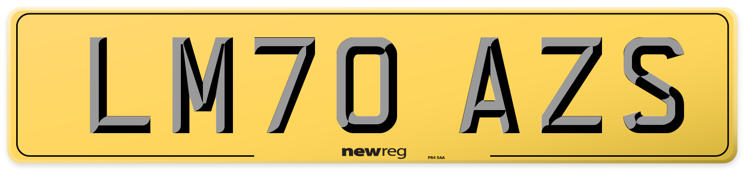 LM70 AZS Rear Number Plate
