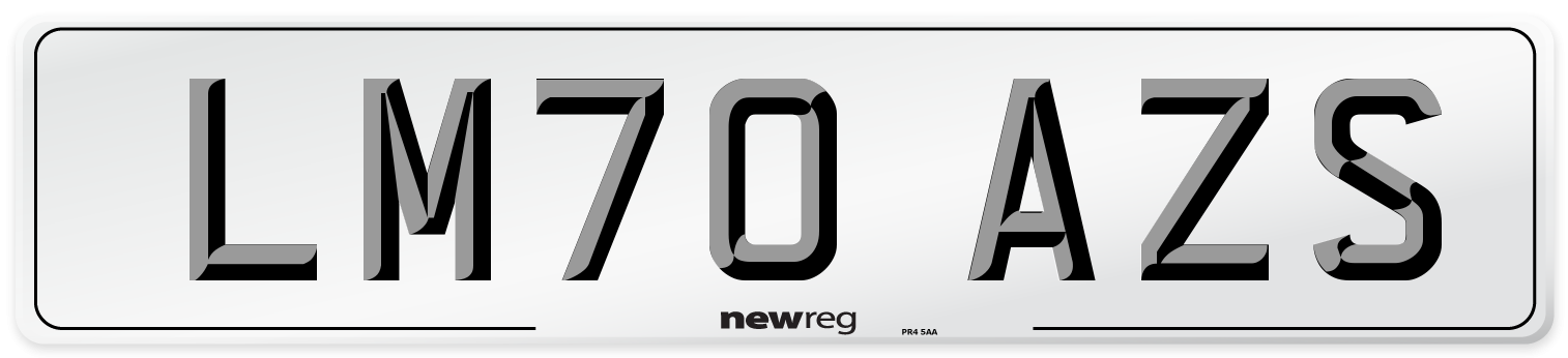 LM70 AZS Front Number Plate