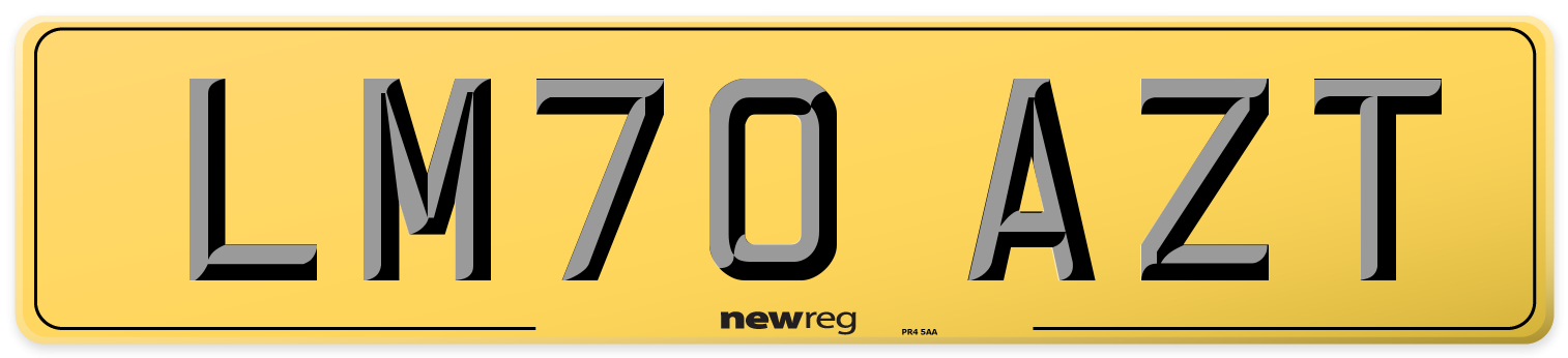 LM70 AZT Rear Number Plate