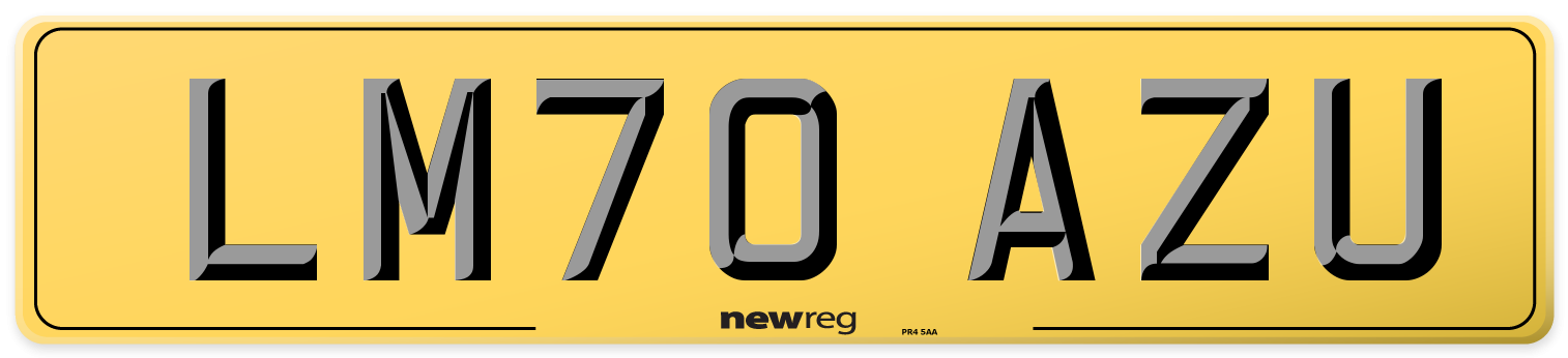 LM70 AZU Rear Number Plate