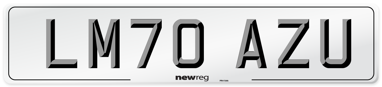 LM70 AZU Front Number Plate