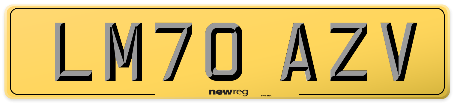 LM70 AZV Rear Number Plate