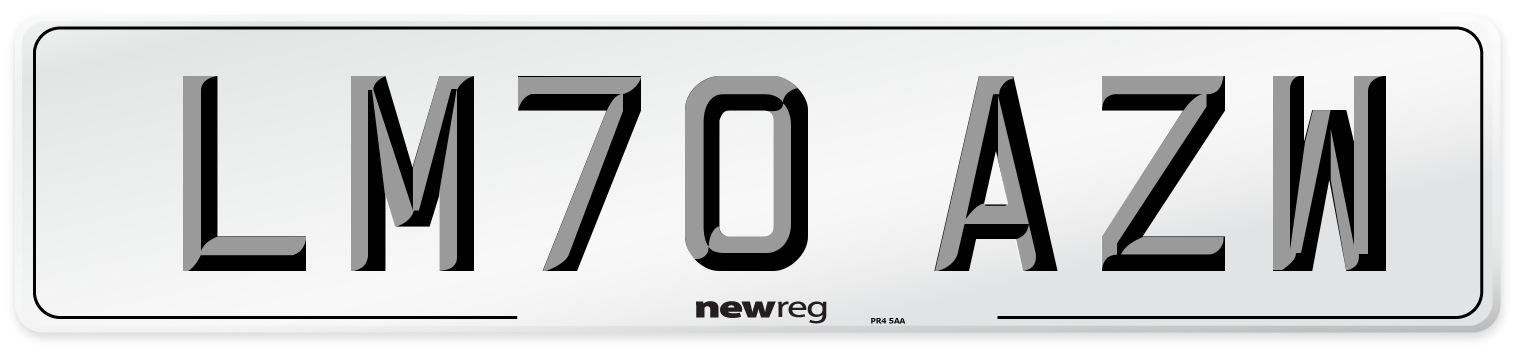 LM70 AZW Front Number Plate
