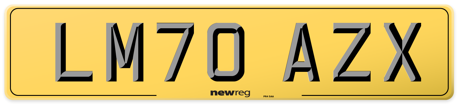 LM70 AZX Rear Number Plate