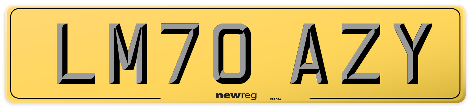 LM70 AZY Rear Number Plate