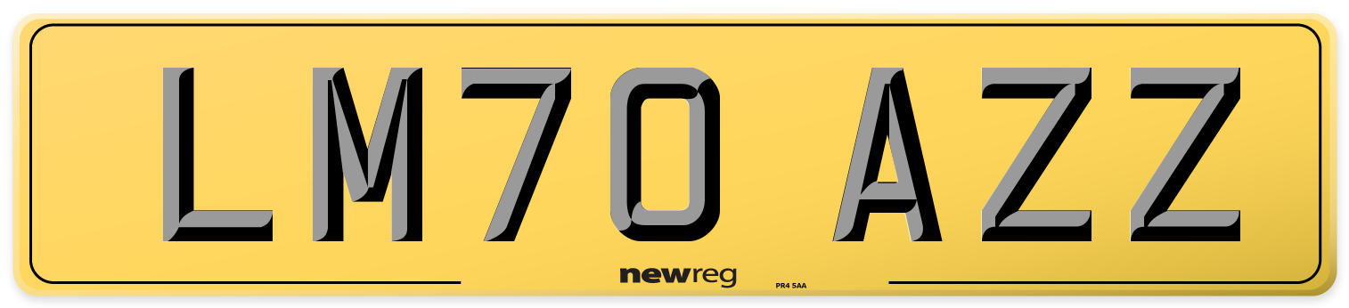 LM70 AZZ Rear Number Plate