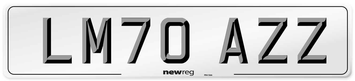 LM70 AZZ Front Number Plate